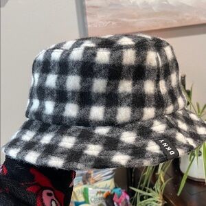 DKNY Monochrome Checkered Bucket Hat